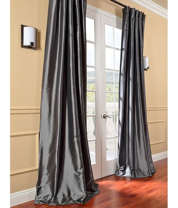 100% Pure Silk Taffeta Fabric Blackish Grey x Ivory colour 54&quot; wide Taf276[1]
