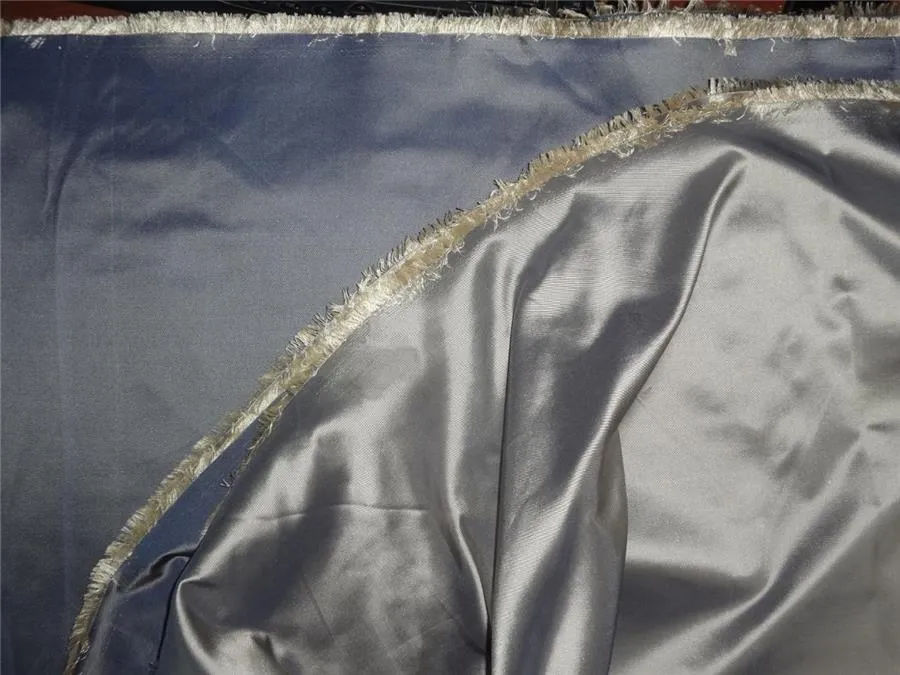 100% Pure Silk Taffeta Fabric-twill weave- Blueish Grey x Silver Color 60&quot; wide