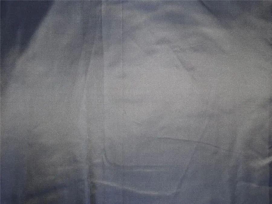 100% Pure Silk Taffeta Fabric-twill weave- Blueish Grey x Silver Color 60&quot; wide