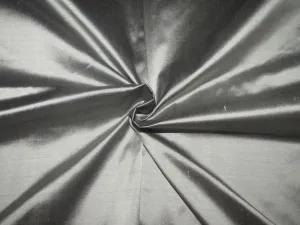 100% Pure Silk TAFFETA Iridescent Silver x Black Color Fabric 54" wide TAF249[2]