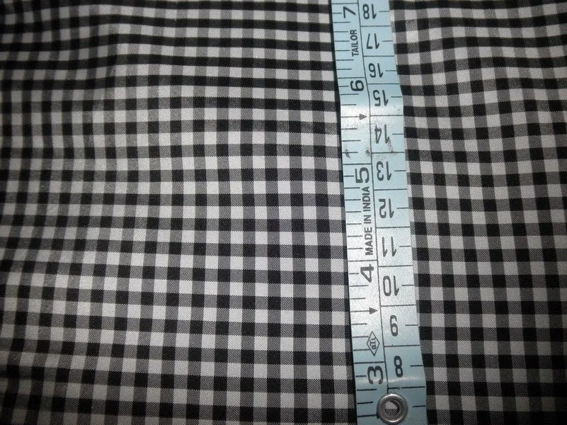 100% Silk taffeta black / white plaids 54&quot; wide