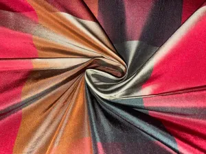 100% SILK TAFFETA FABRIC MULTI COLOR PLAIDS 54" wide TAF#C24[1]