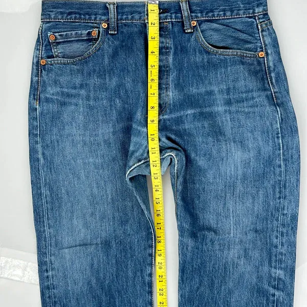 501 Levis Jeans - 33W UK 16 Blue Cotton