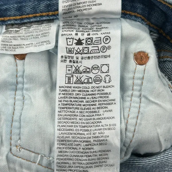 501 Levis Jeans - 33W UK 16 Blue Cotton