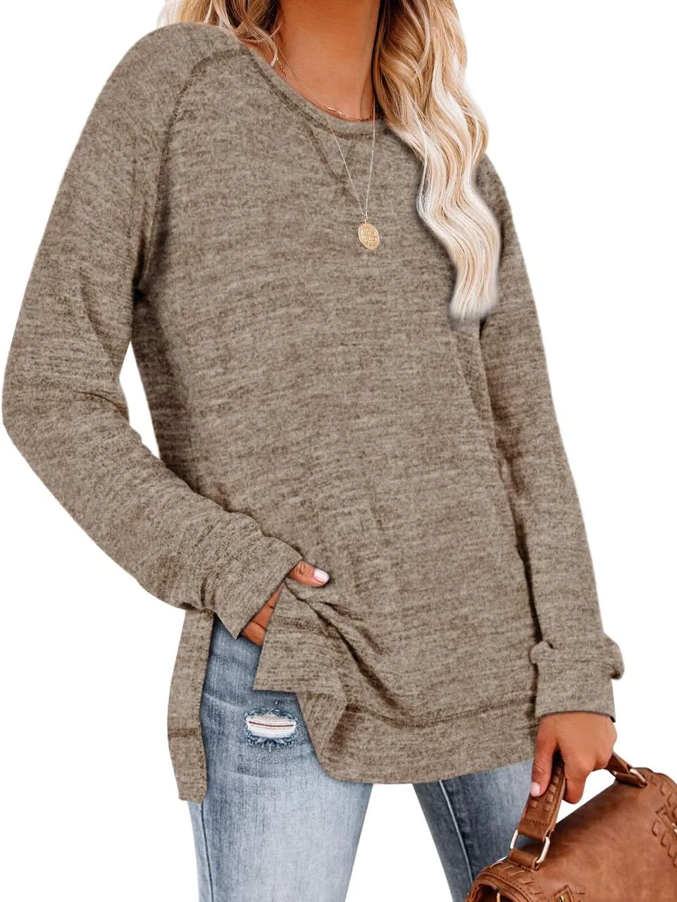 Aokosor Tunic Tops for Women 2025 Long Sleeve Shirts for Leggings Loose Fit Sweaters