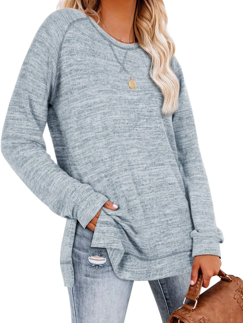 Aokosor Tunic Tops for Women 2025 Long Sleeve Shirts for Leggings Loose Fit Sweaters