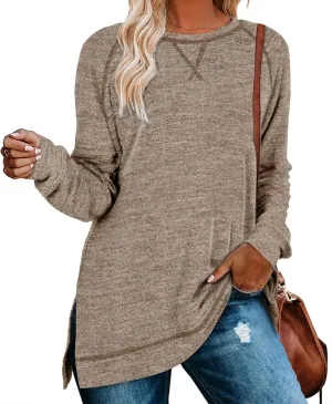 Aokosor Tunic Tops for Women 2025 Long Sleeve Shirts for Leggings Loose Fit Sweaters