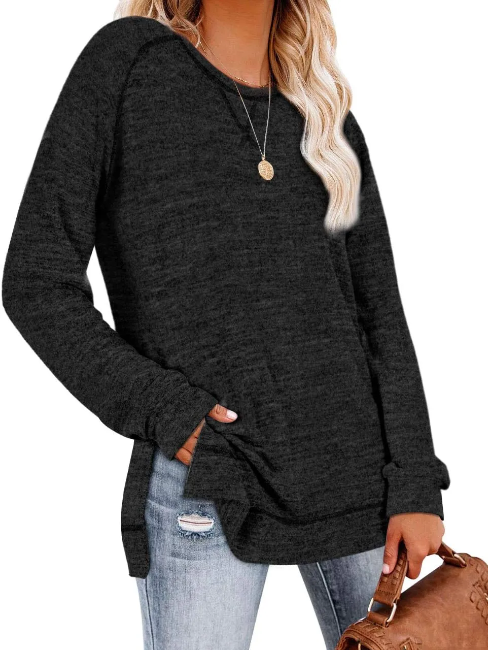 Aokosor Tunic Tops for Women 2025 Long Sleeve Shirts for Leggings Loose Fit Sweaters