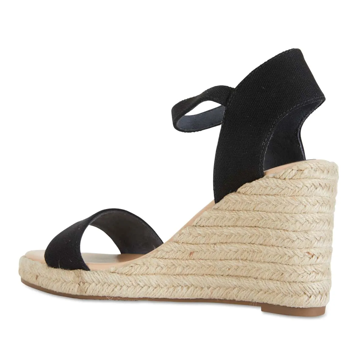 Audrey Espadrille in Black Smooth