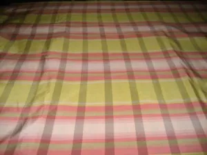 Awesome lime yellow,baby pink and white plaids~silk taffeta fabric 54&quot; wide