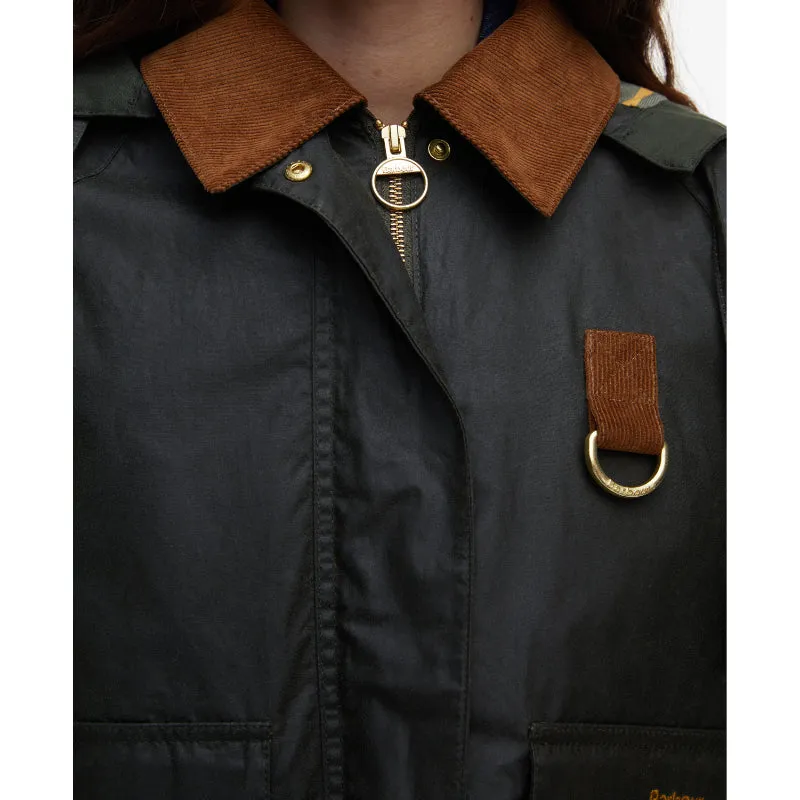 Barbour Erma Ladies Wax Jacket - Archive Olive/Ancient Tartan
