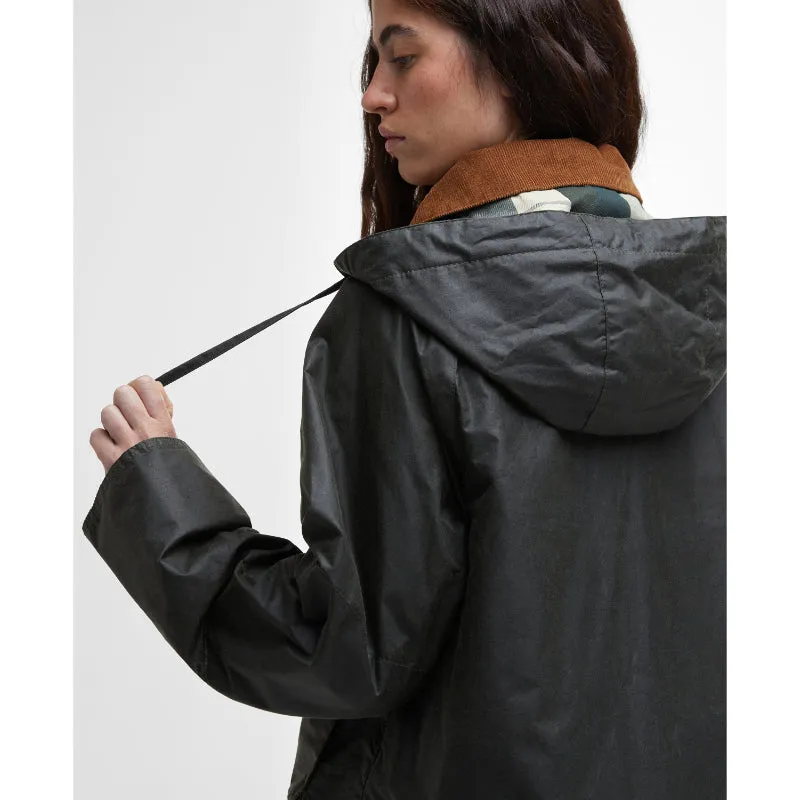 Barbour Erma Ladies Wax Jacket - Archive Olive/Ancient Tartan