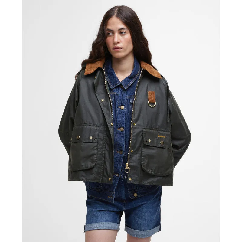 Barbour Erma Ladies Wax Jacket - Archive Olive/Ancient Tartan