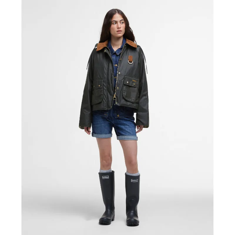 Barbour Erma Ladies Wax Jacket - Archive Olive/Ancient Tartan