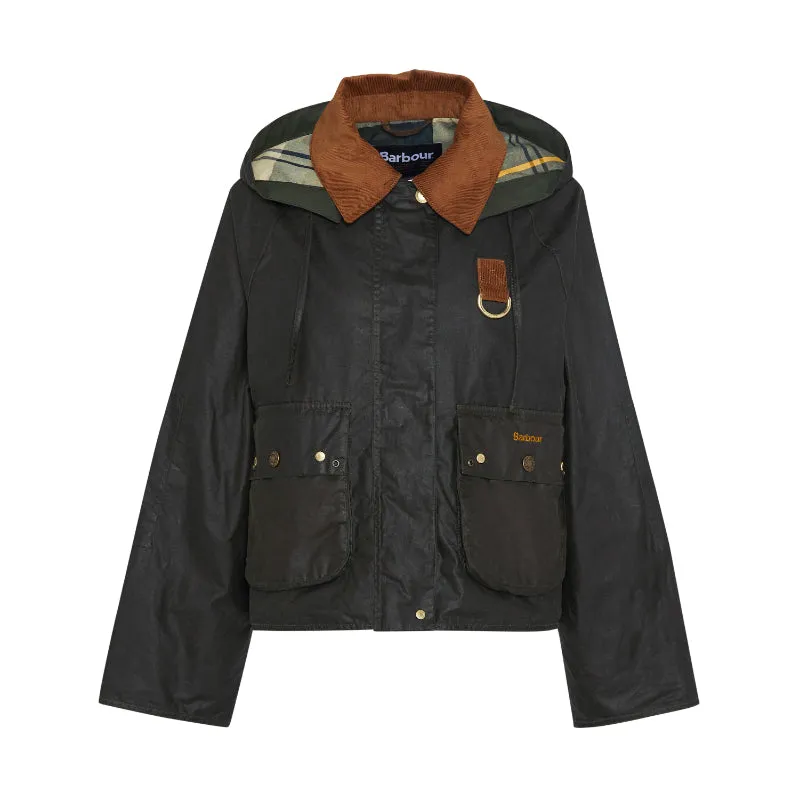 Barbour Erma Ladies Wax Jacket - Archive Olive/Ancient Tartan