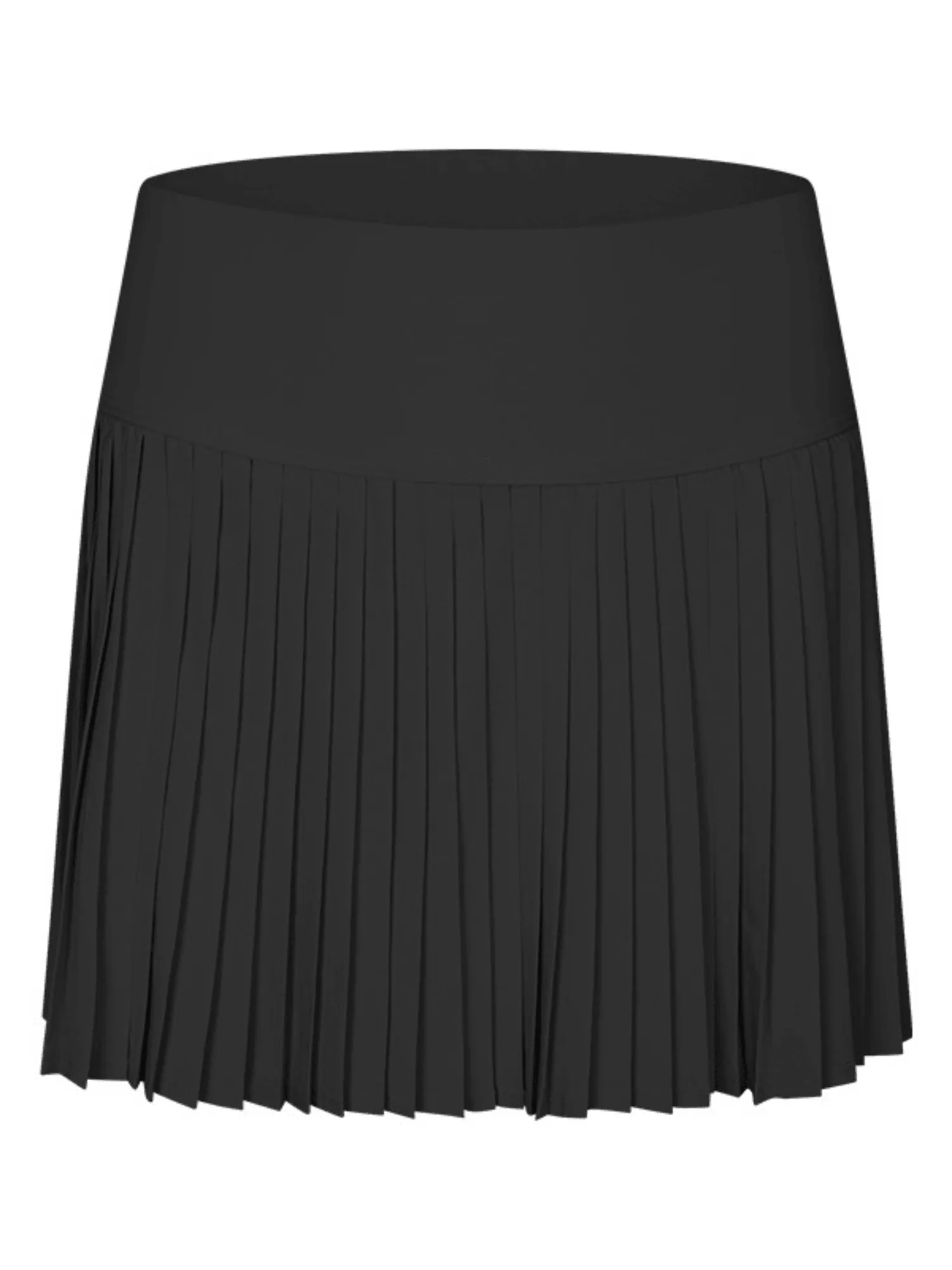 Black "Maddie" Full Pleat Active Skirt with Pockets in Shorts Liner
