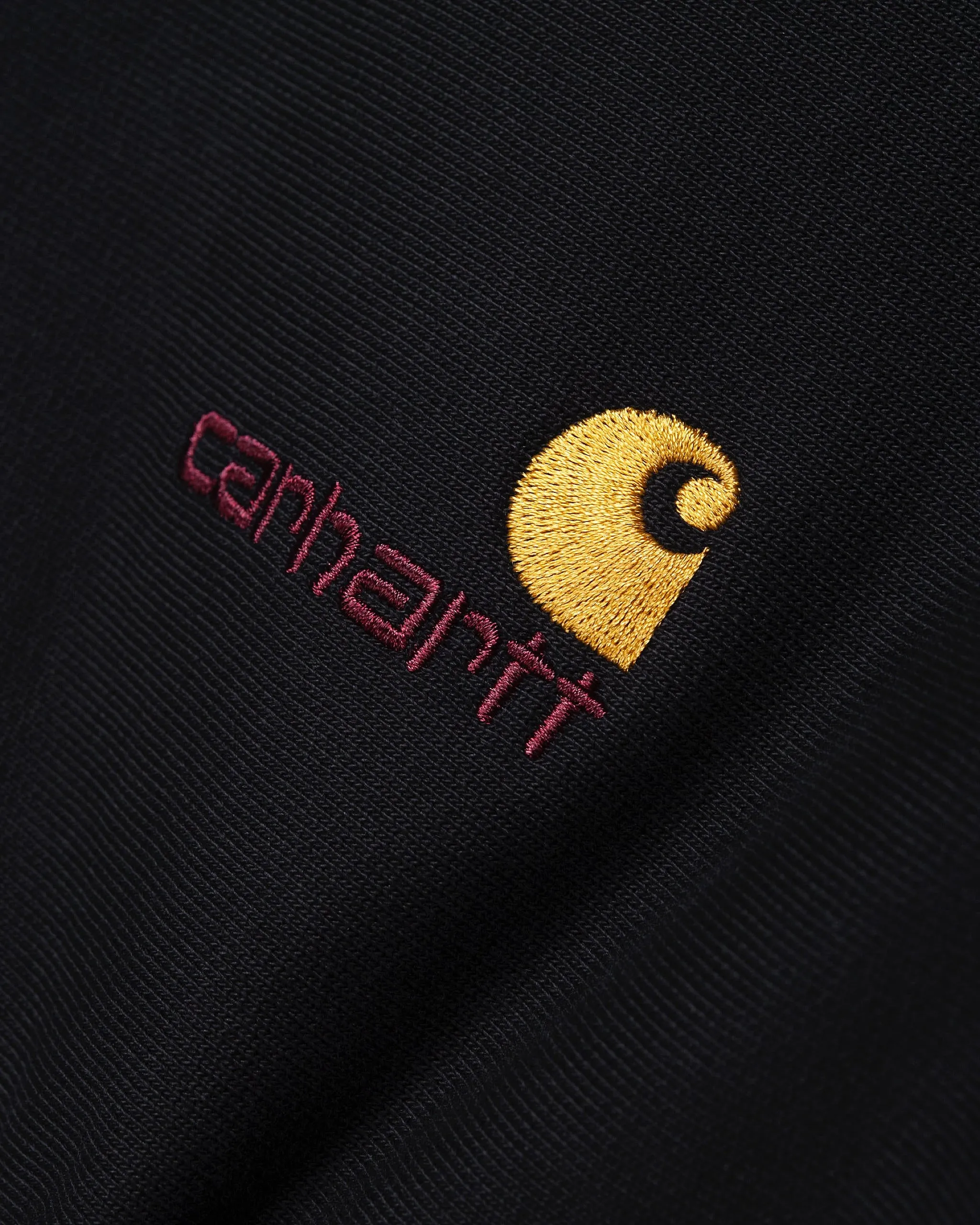 Carhartt WIP Half Zip American Script Sweat - Black