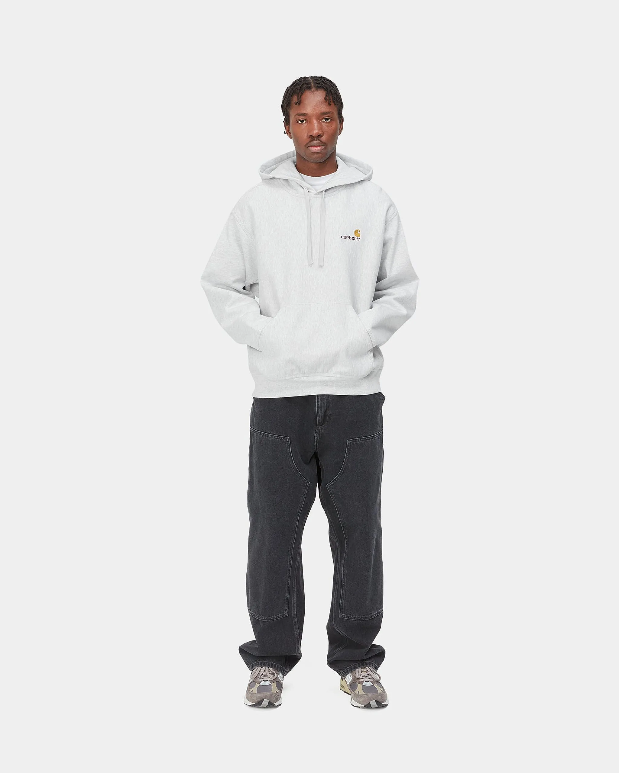 Carhartt WIP Hooded American Script Sweat - Ash Heather
