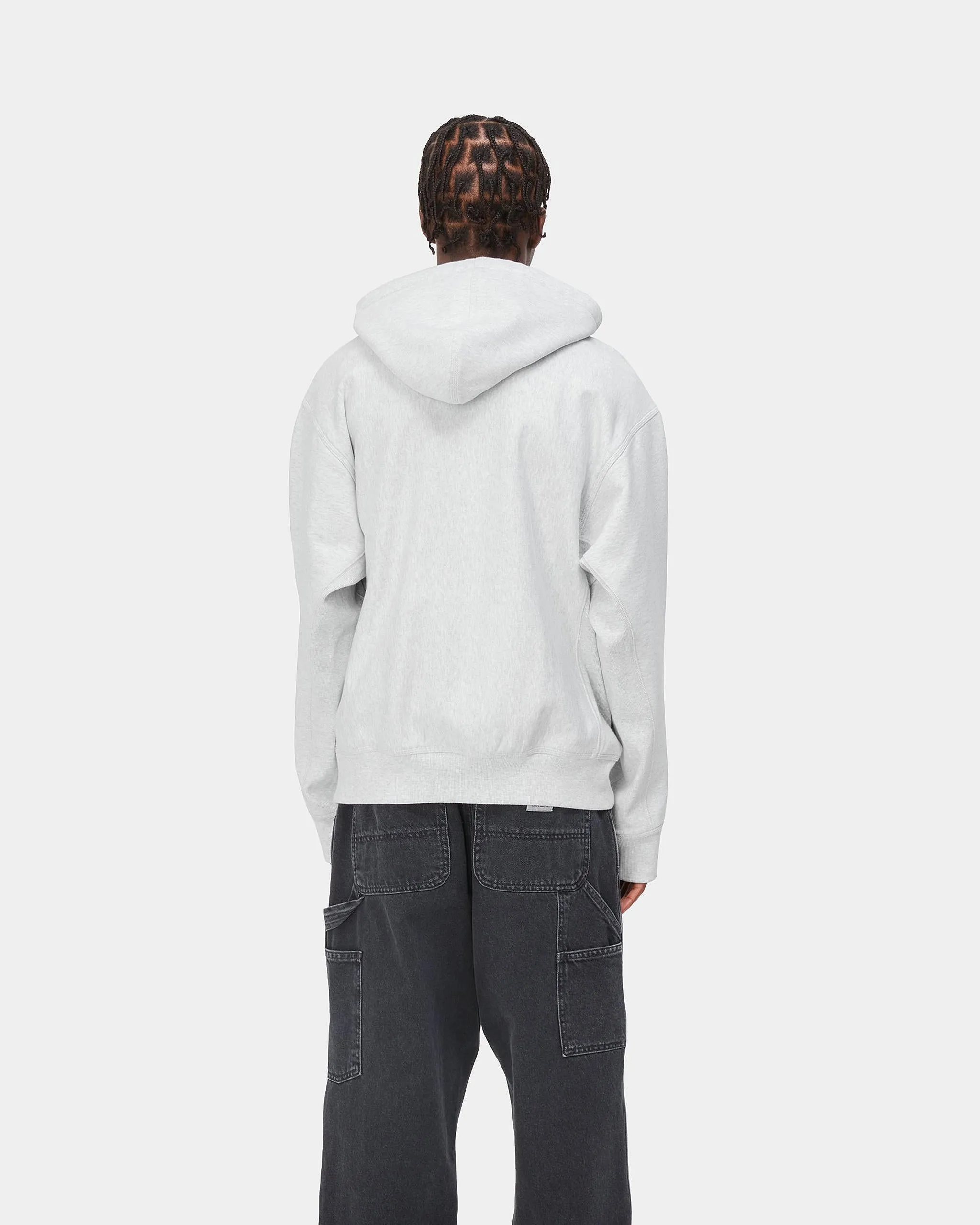 Carhartt WIP Hooded American Script Sweat - Ash Heather