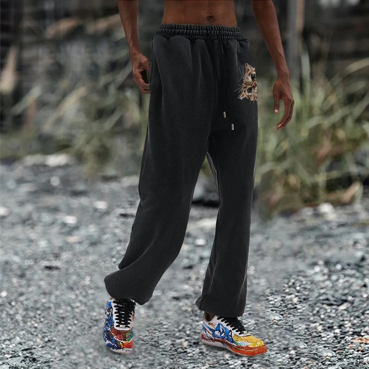 Casual retro street sports sweatpants trousers