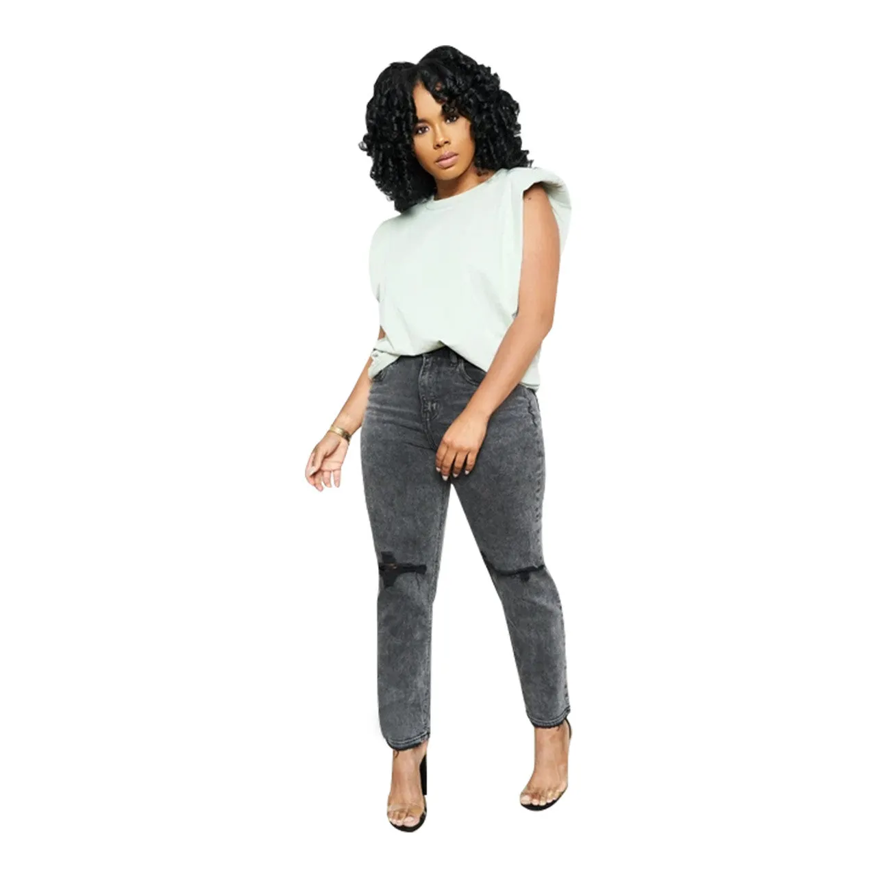 Casual Women Ripped Wholesale Denim Jeans