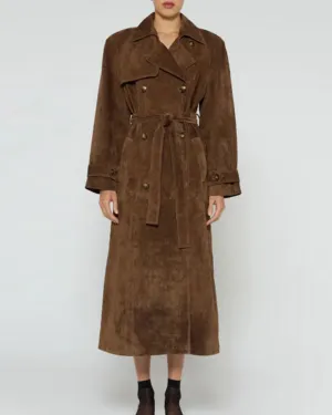 Elegant Long Coat Coat With Waistband
