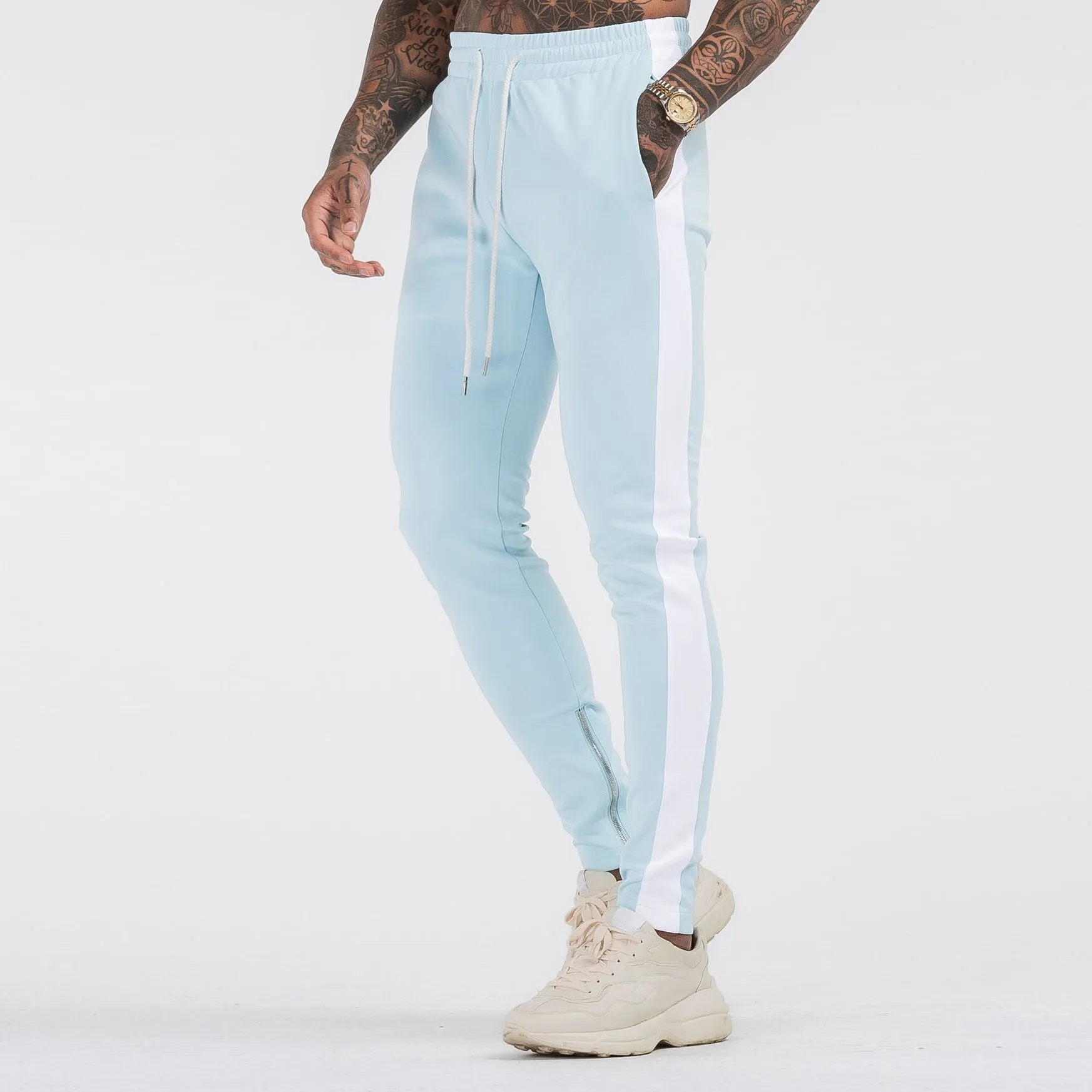 Fashion casual sports color block trousers