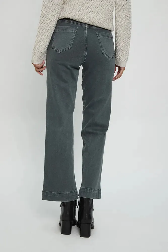 Jeans Mujer Wide Verde