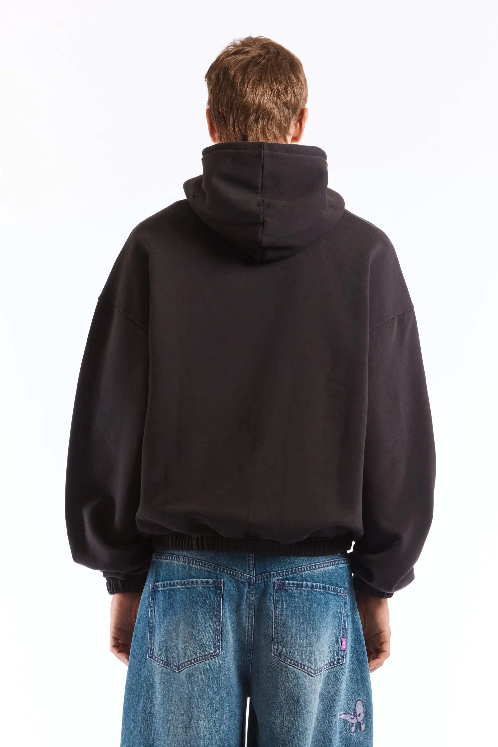 Lazy Mask Hoodie Washed Black