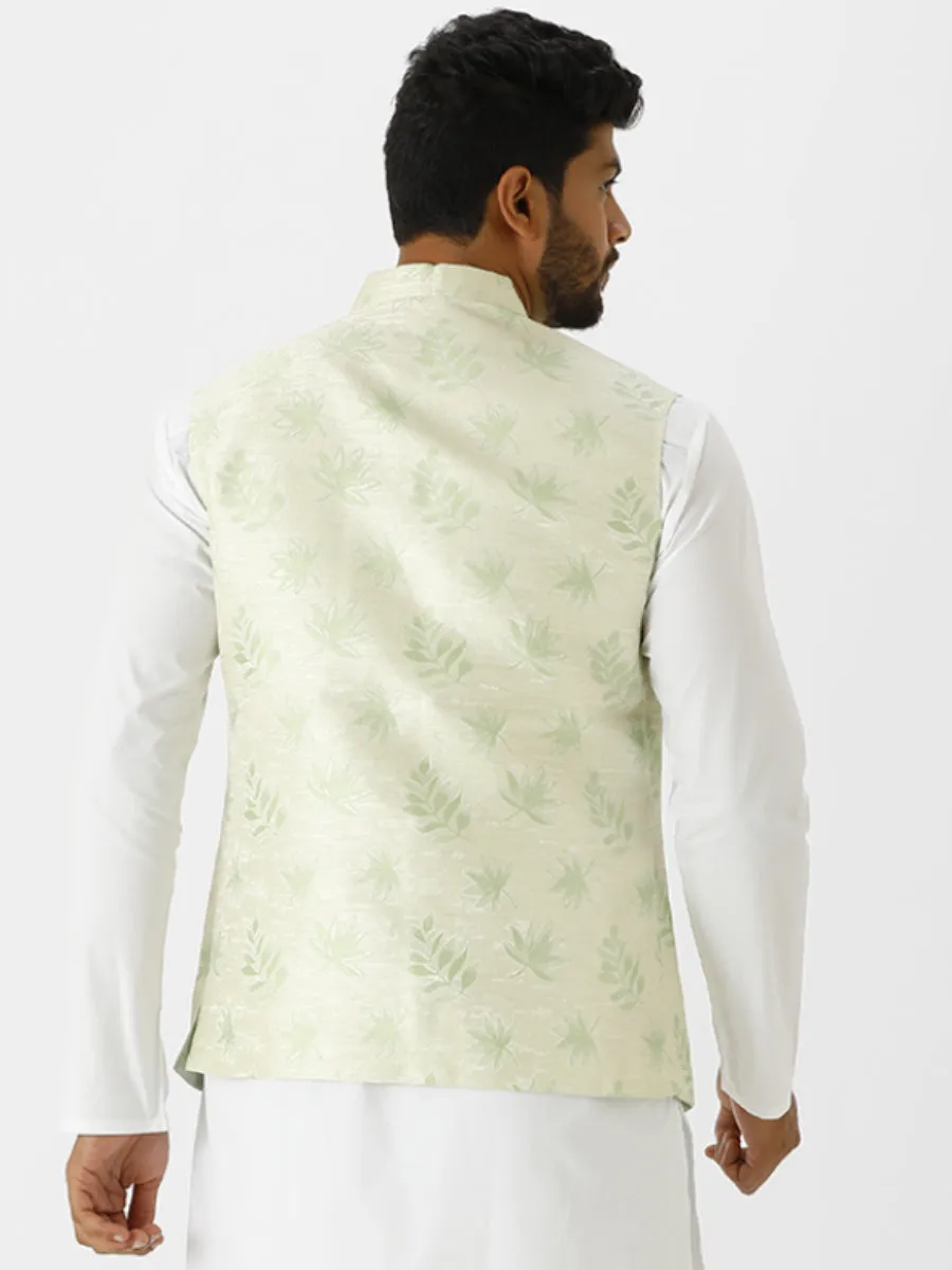 Men Fancy Ethnic Jacket Green