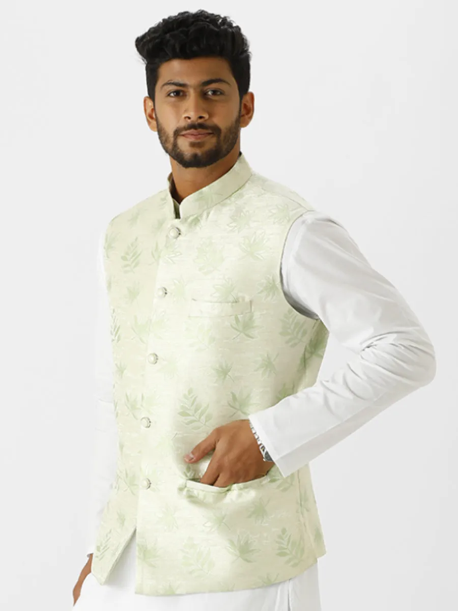 Men Fancy Ethnic Jacket Green