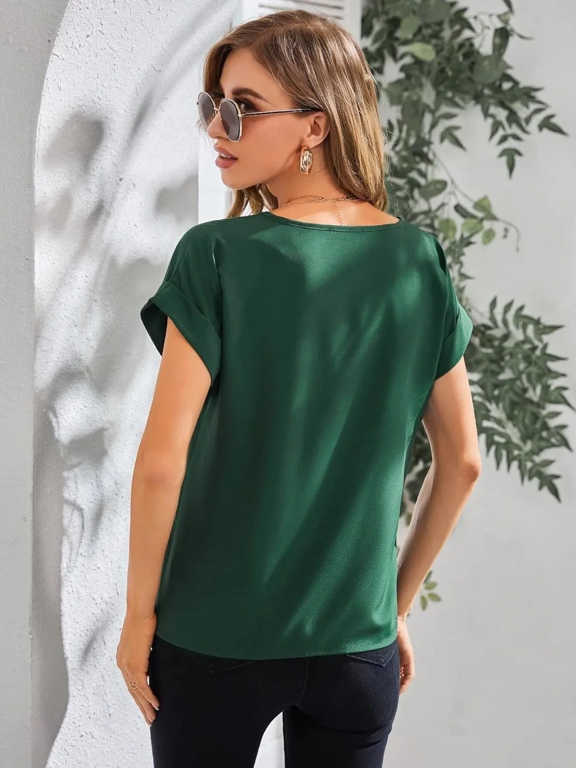 NARECRE Womens Tops Dressy Casual,Summer Blouses for Women,Business Casual Tops,Womens Dress Shirts