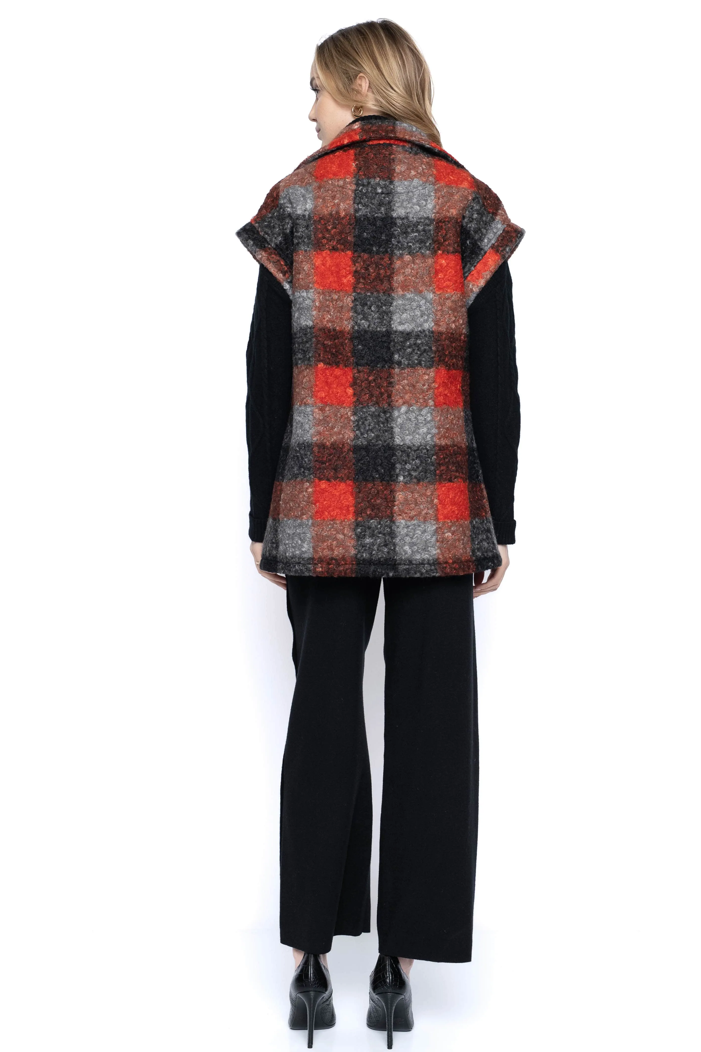 Paprika Multi Short Sleeve Button-Front Jacket BF596KC