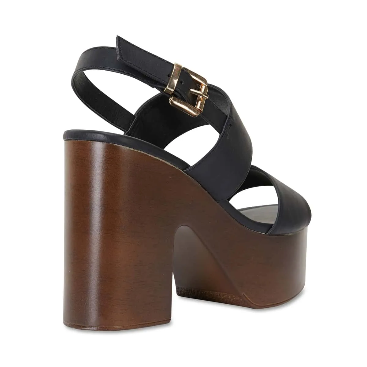 Popeye Heel in Black Smooth