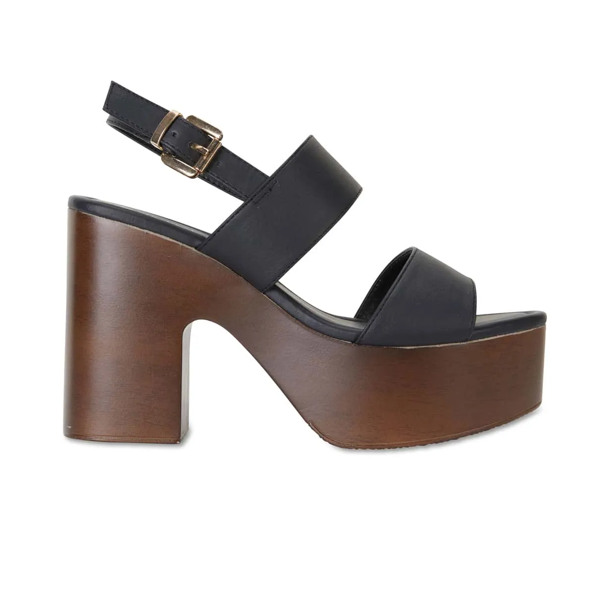 Popeye Heel in Black Smooth