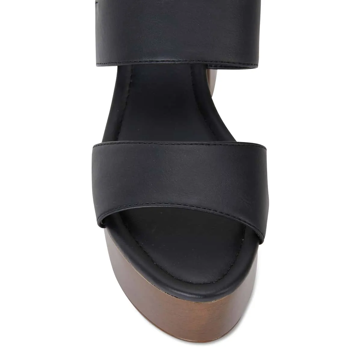 Popeye Heel in Black Smooth