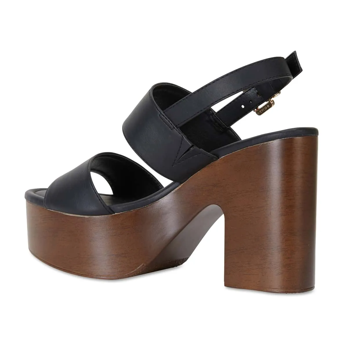 Popeye Heel in Black Smooth