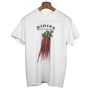 Radish print t-shirt in white cotton