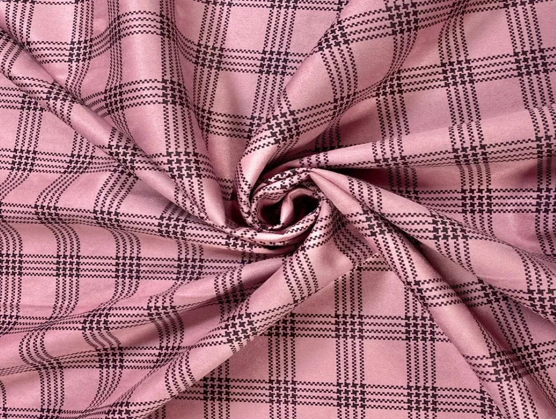 Scuba Suede PLAIDS PRINT Fabric ~59&quot; wide