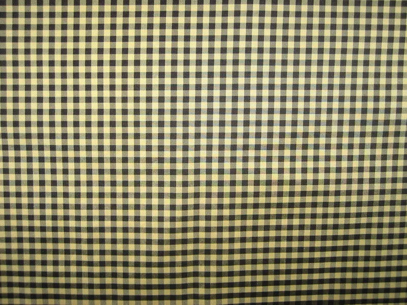 SILK TAFFETA FABRIC Black,Gold &amp; Grey Colour plaids 54&quot; wide