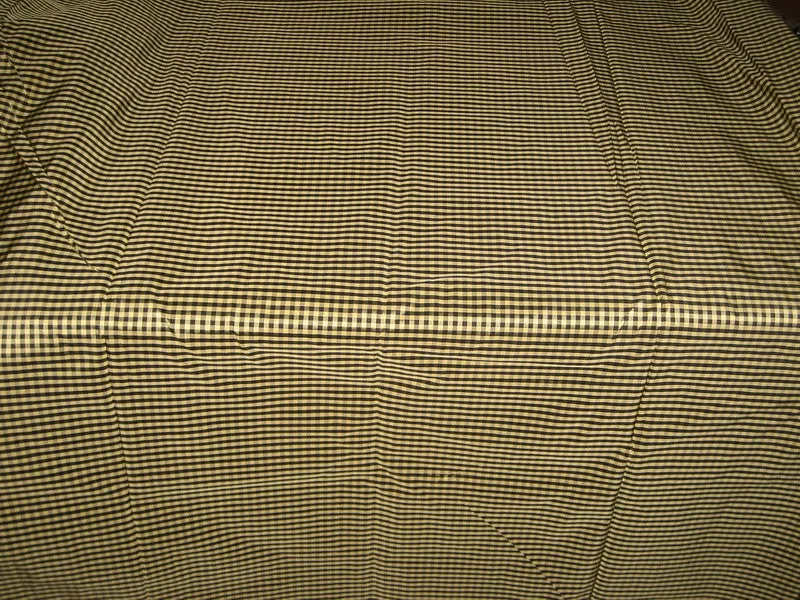 SILK TAFFETA FABRIC Black,Gold &amp; Grey Colour plaids 54&quot; wide