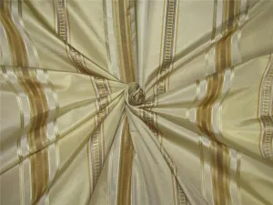 Silk Taffeta Fabric champagne x gold satin stripes 54" wide TAFS155[3]