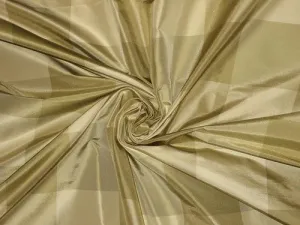SILK TAFFETA FABRIC Shades of GREEN colour plaids 54&quot; wide TAF#C18