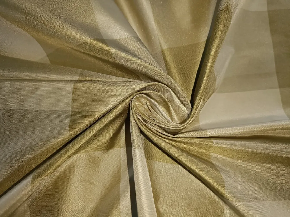 SILK TAFFETA FABRIC Shades of GREEN colour plaids 54&quot; wide TAF#C18