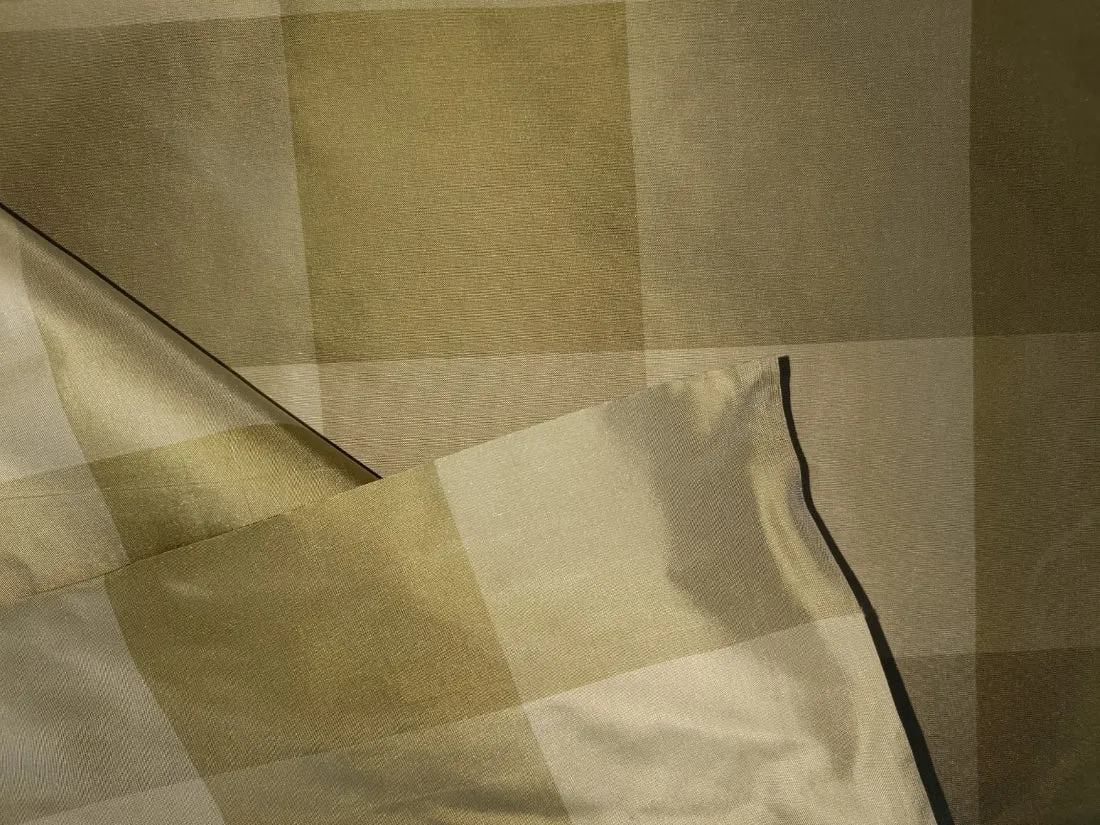 SILK TAFFETA FABRIC Shades of GREEN colour plaids 54&quot; wide TAF#C18