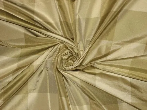 SILK TAFFETA FABRIC Shades of GREEN colour plaids 54&quot; wide TAF#C18