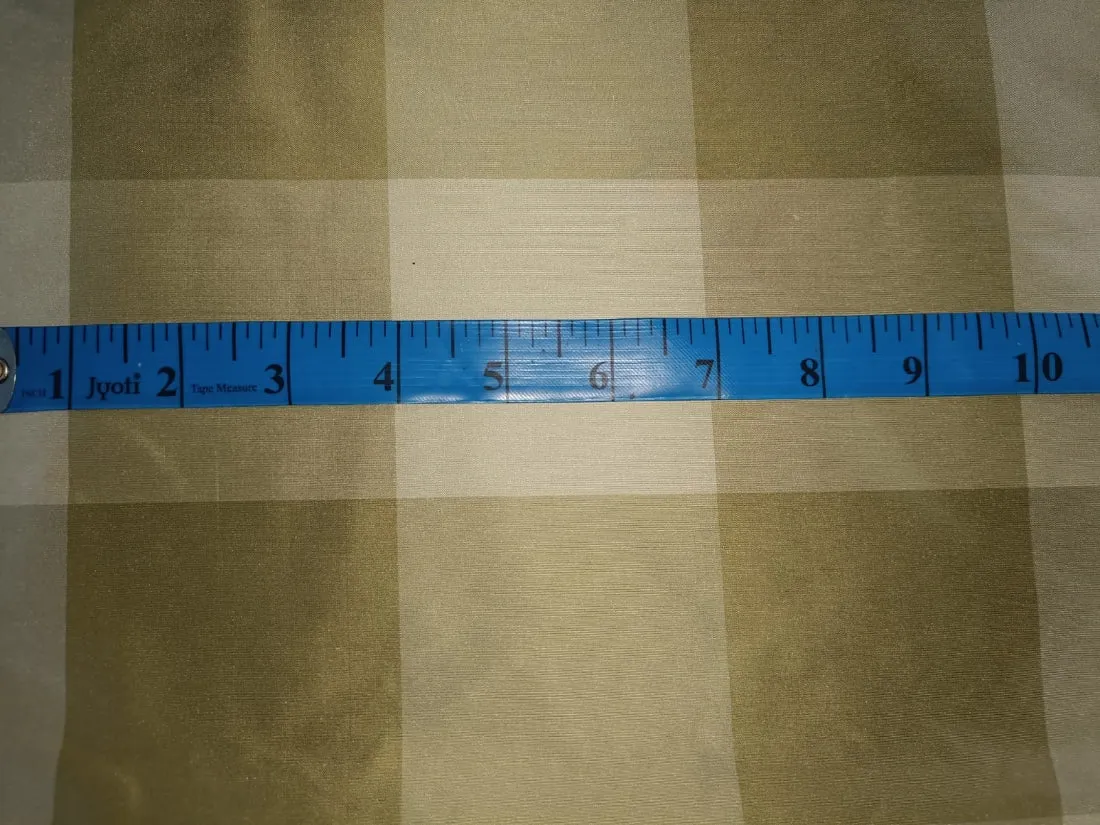 SILK TAFFETA FABRIC Shades of GREEN colour plaids 54&quot; wide TAF#C18