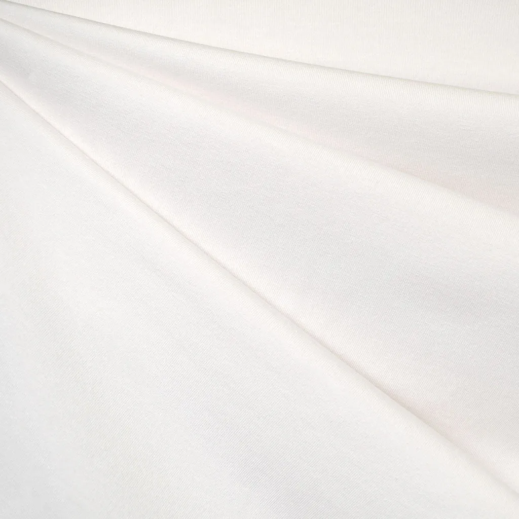 Vibrant Mid Weight Cotton Jersey Knit Solid Vanilla