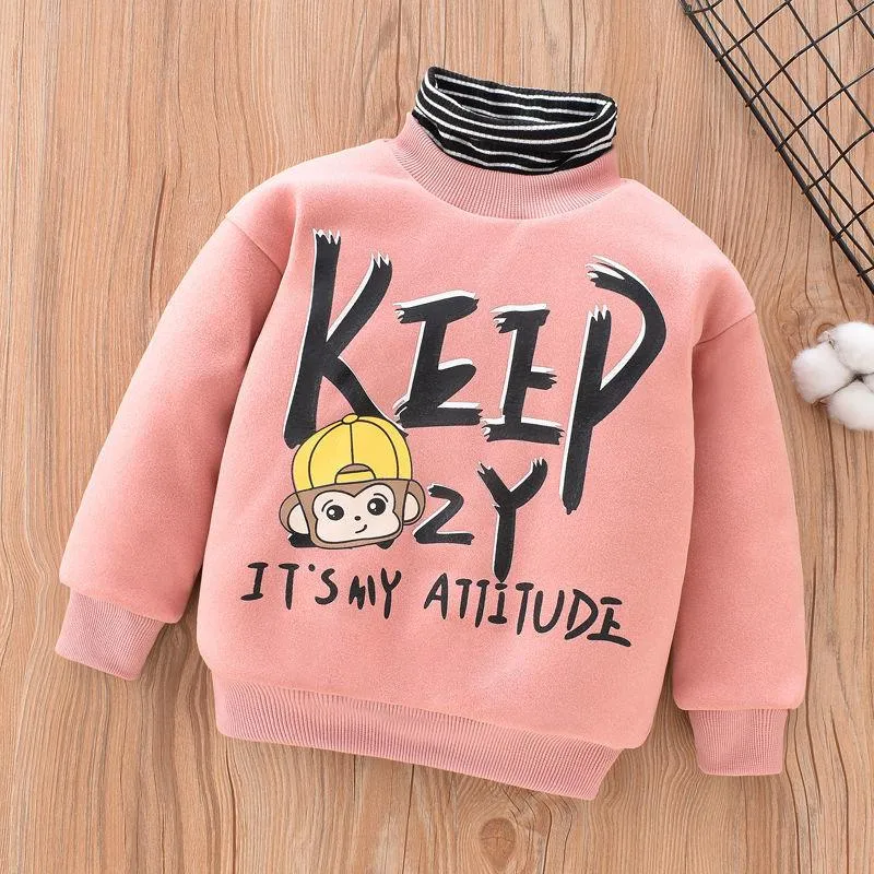 Warm Boys And Girls' Plush And Thickened Sweater