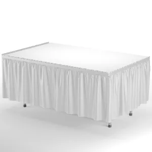White Plastic Table Skirt